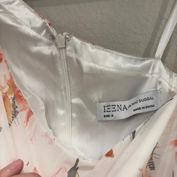 Size 8 Mac Duggal Floral Print Ruffle Tiered One Shoulder Gown Spring Dress - Picture 5 of 11